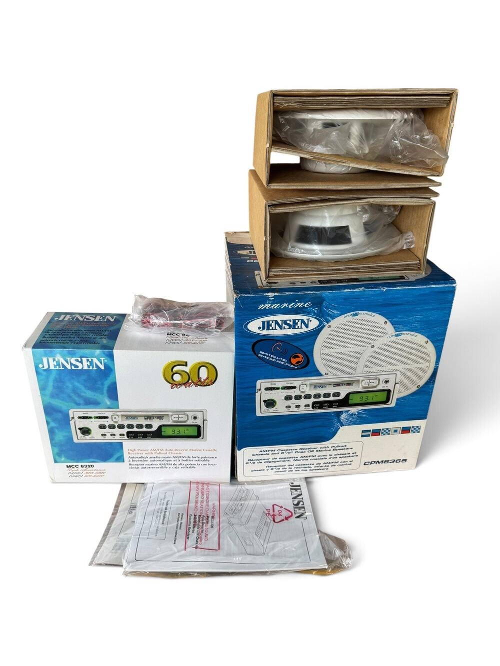 Jensen 60W MCC 8320 Marine Grade High Power AM/FM Cassette Player speaker kit